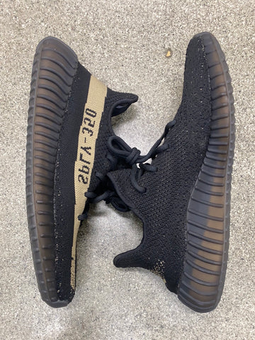 YEEZY BOOST 350 V2 CORE BLACK GREEN SIZE 8.5 (WORN - REPLACEMENT BOX)
